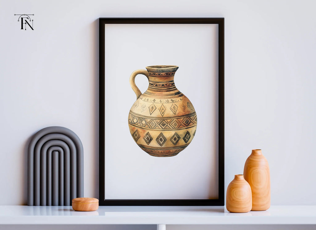 Tribal Patterned Earthenware Jug Clipart Bundle
