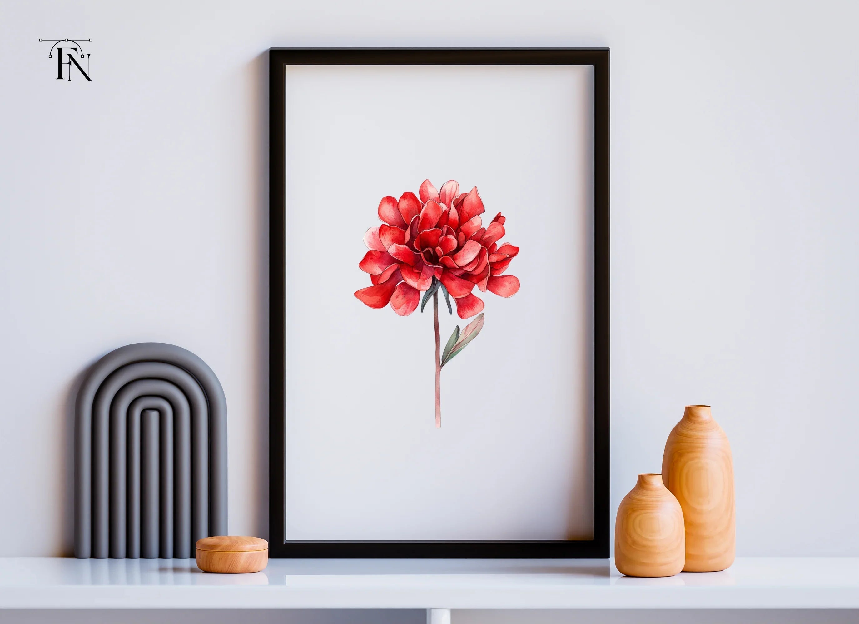 Stunning Red Peony Clipart Bundle