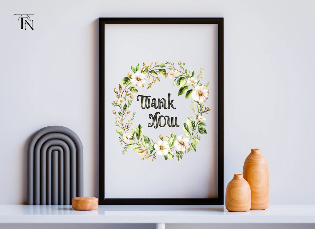 Floral Thank You Wreath Clipart Bundle