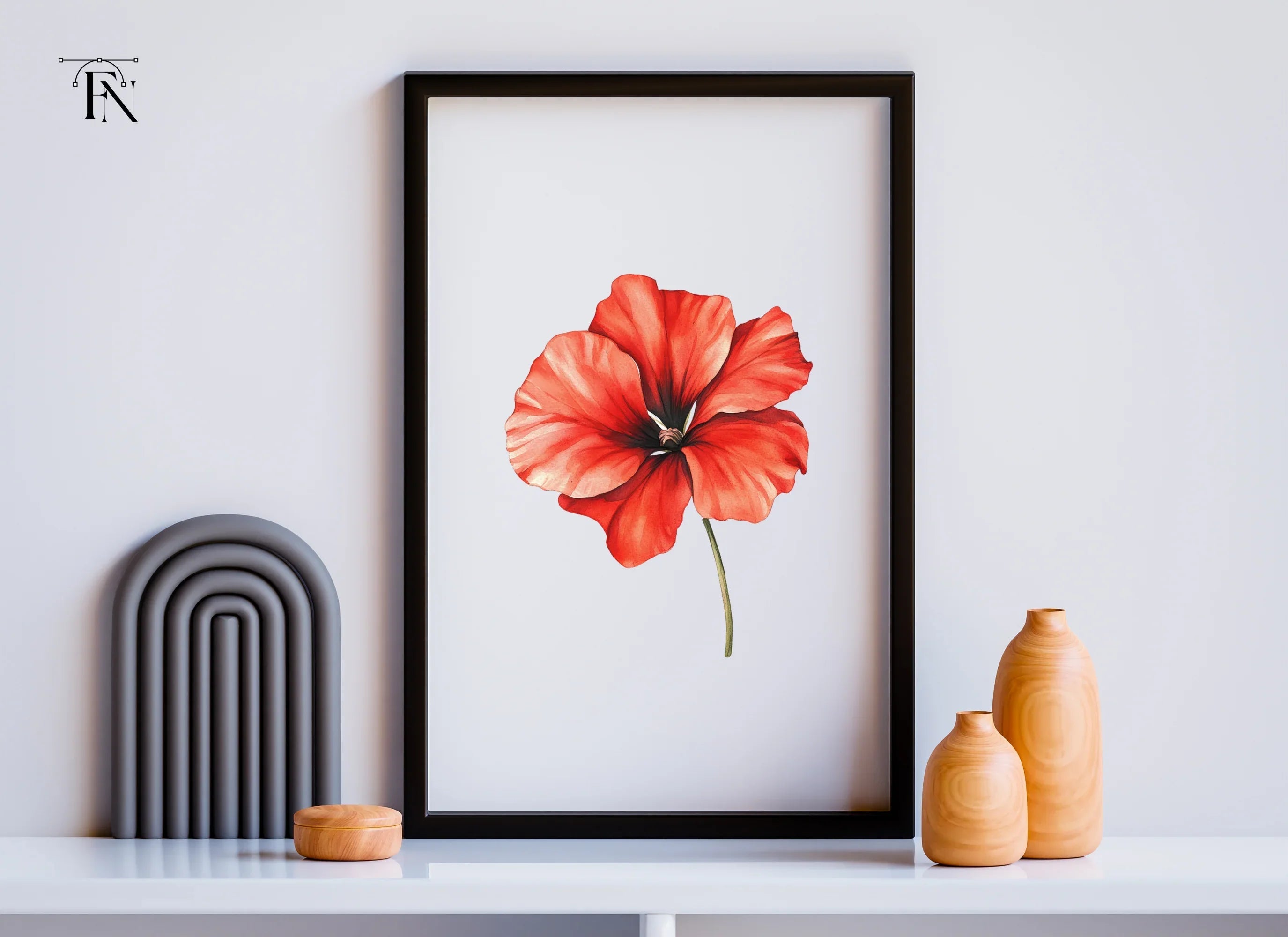 Vibrant Red Geranium Flower Clipart Bundle