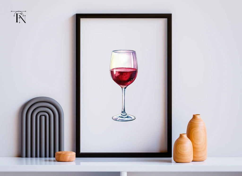 Elegant Red Wine Glasses Clipart Bundle