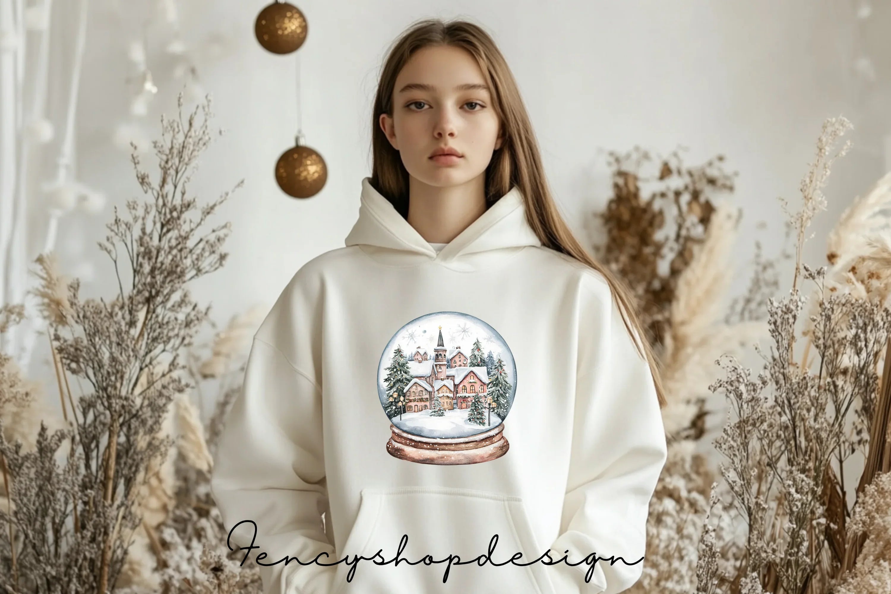 Winter Wonderland Snow Globe Clipart Bundle