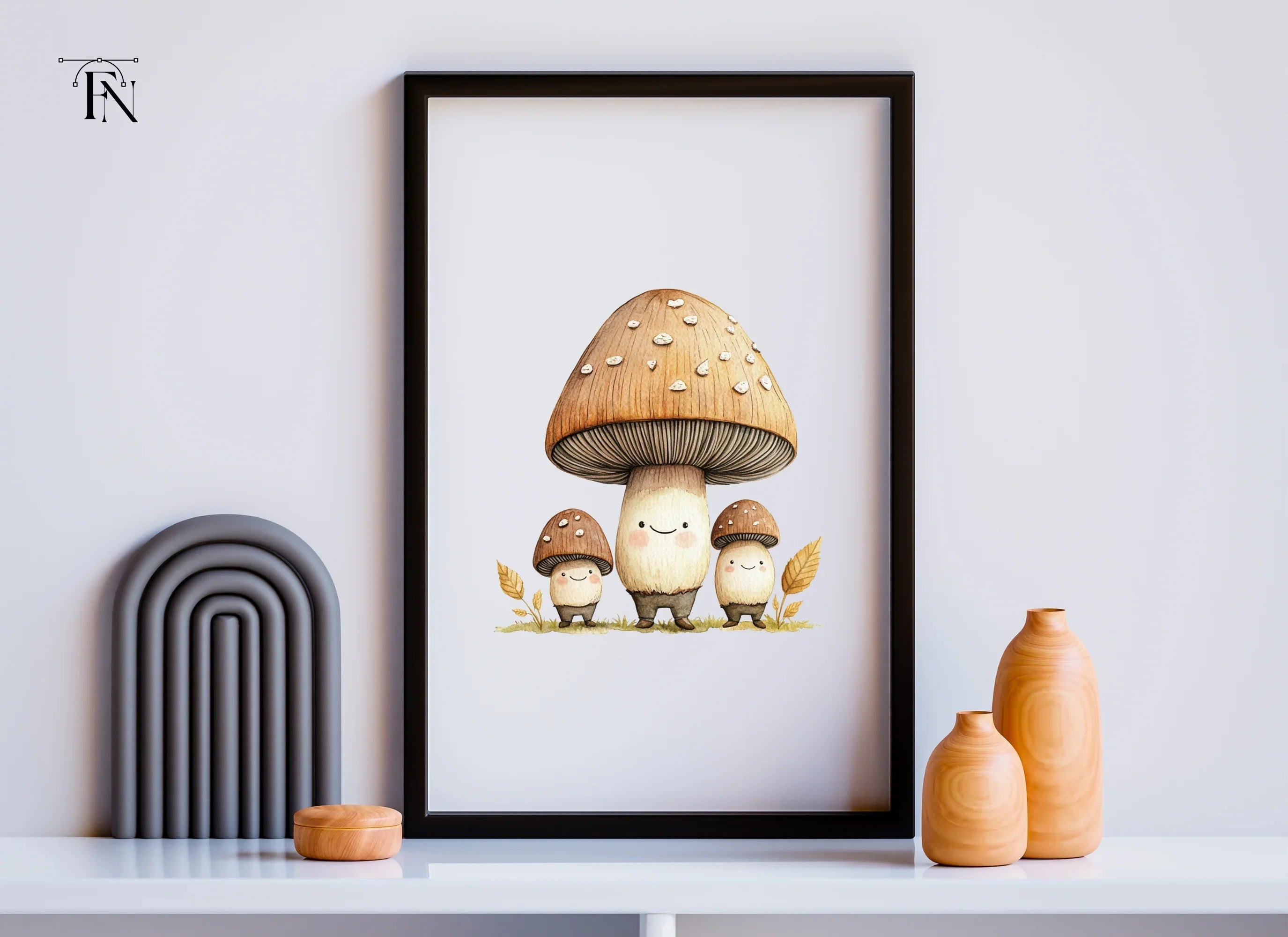 Cute Mushroom Family Clipart Bundle