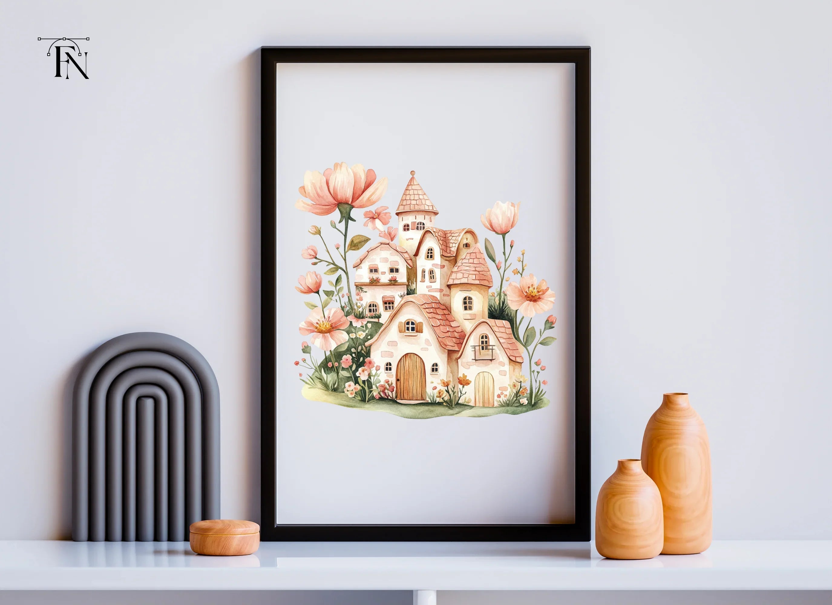 Enchanted Floral Houses Clipart Bundle