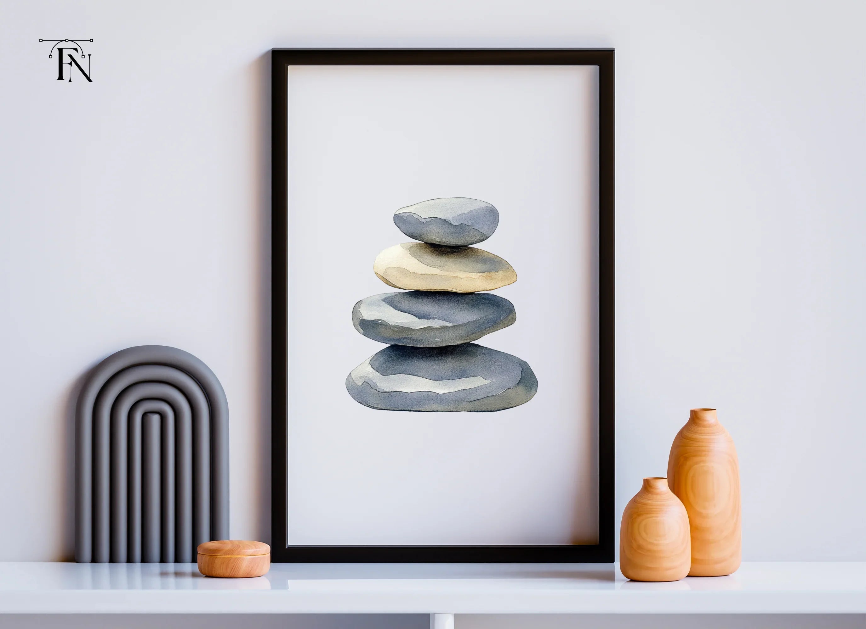 Hand Painted Rock Stacks Clipart Bundle