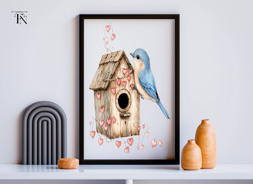 Bluebirds and Birdhouses Clipart Bundle