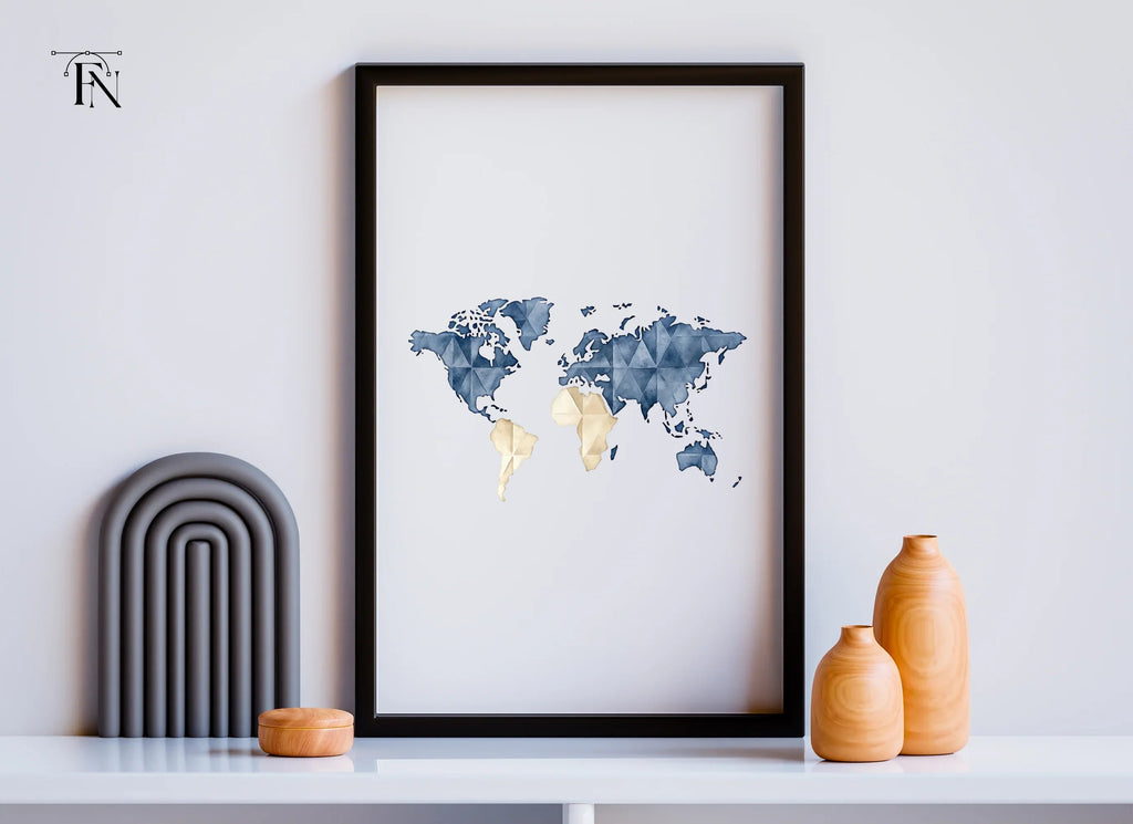 Geometric World Map Clipart Bundle