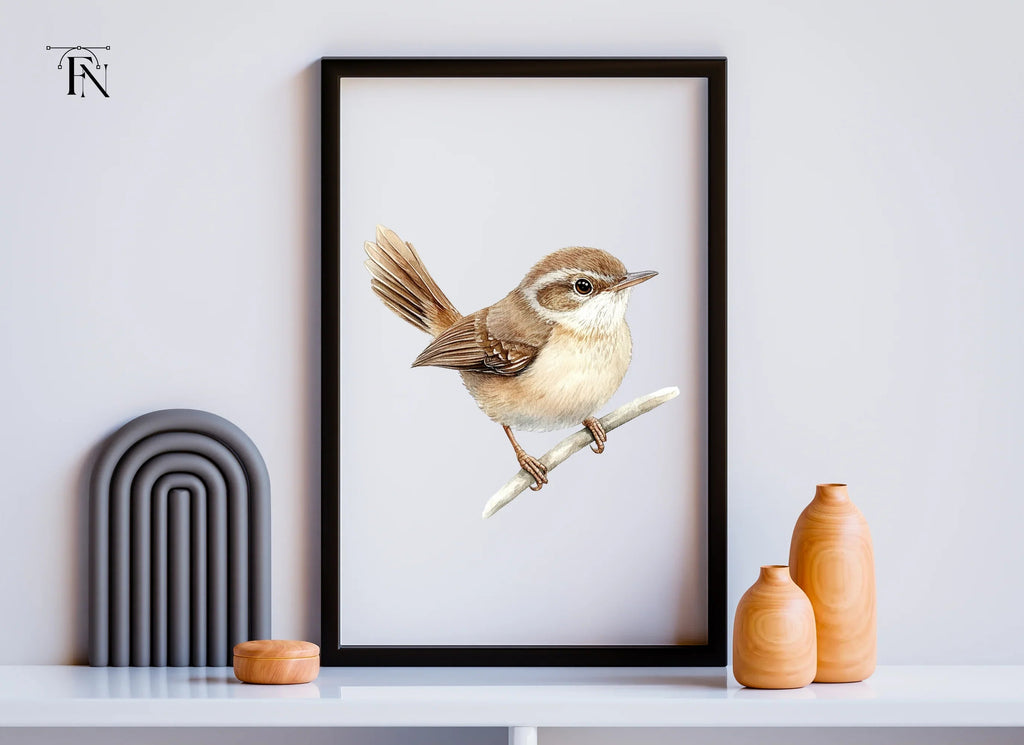 Small Brown Bird Perched Clipart Bundle