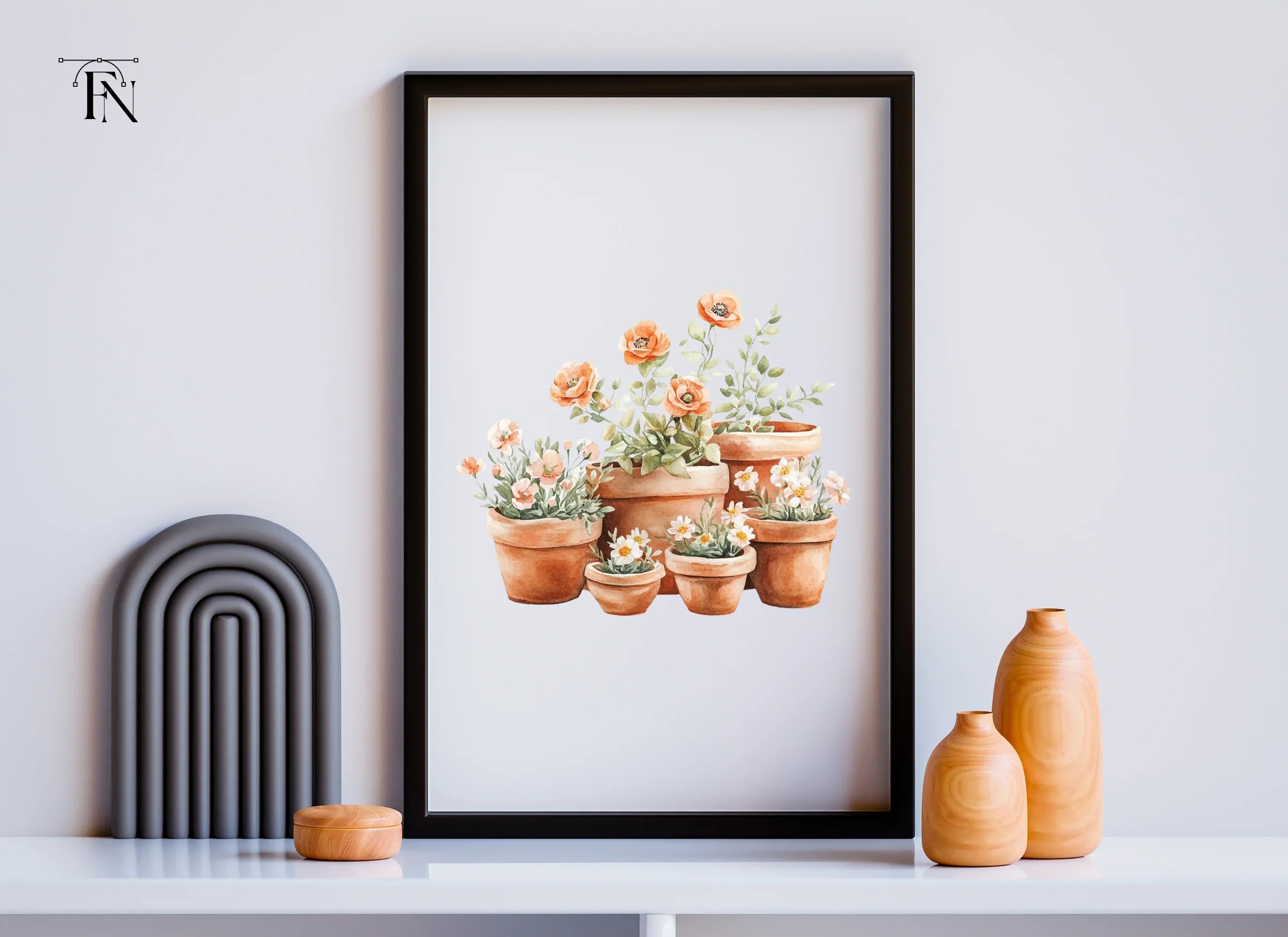 Potted Flowers Clipart Bundle