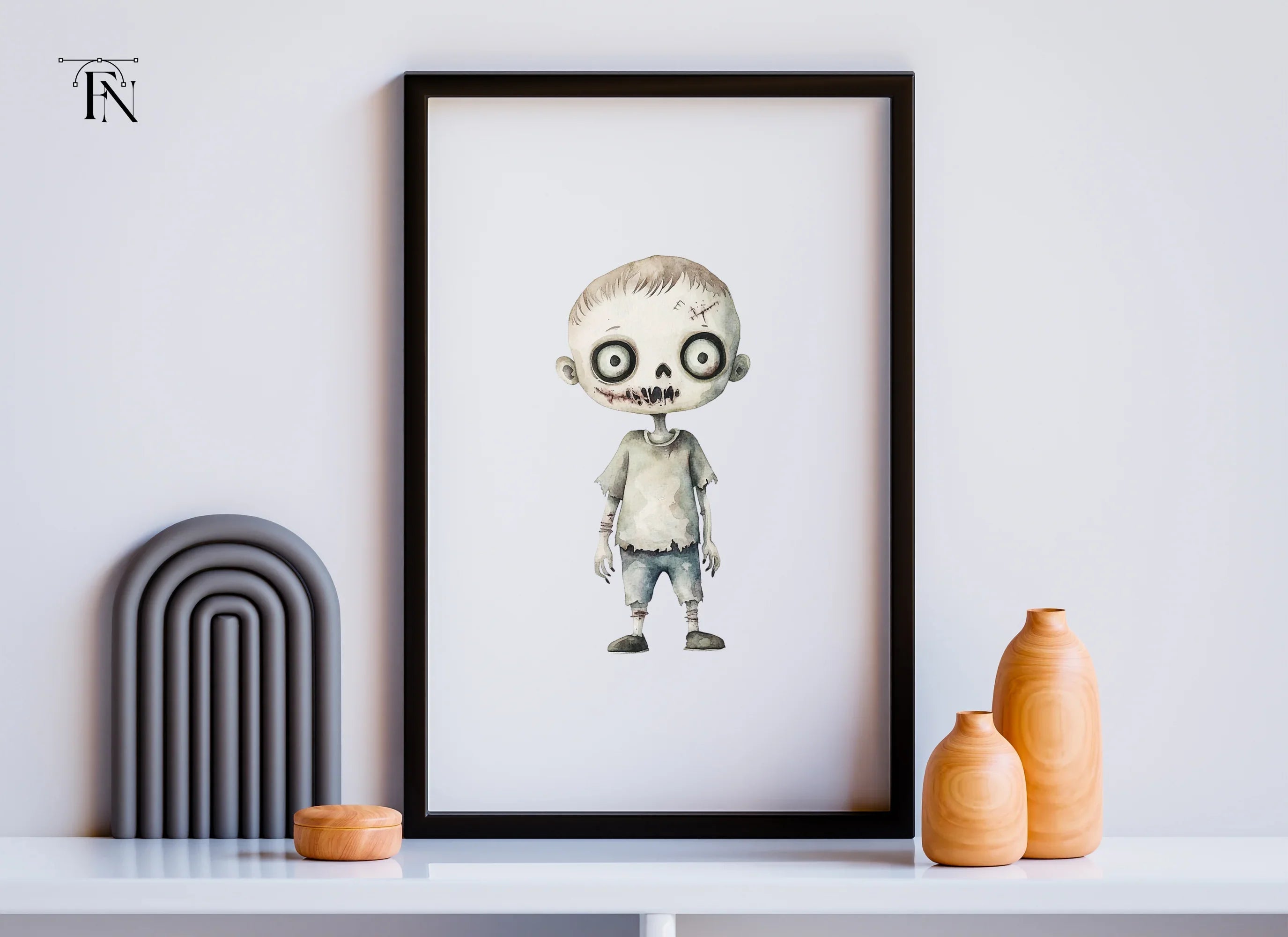 Cute Zombie Boys Clipart Bundle
