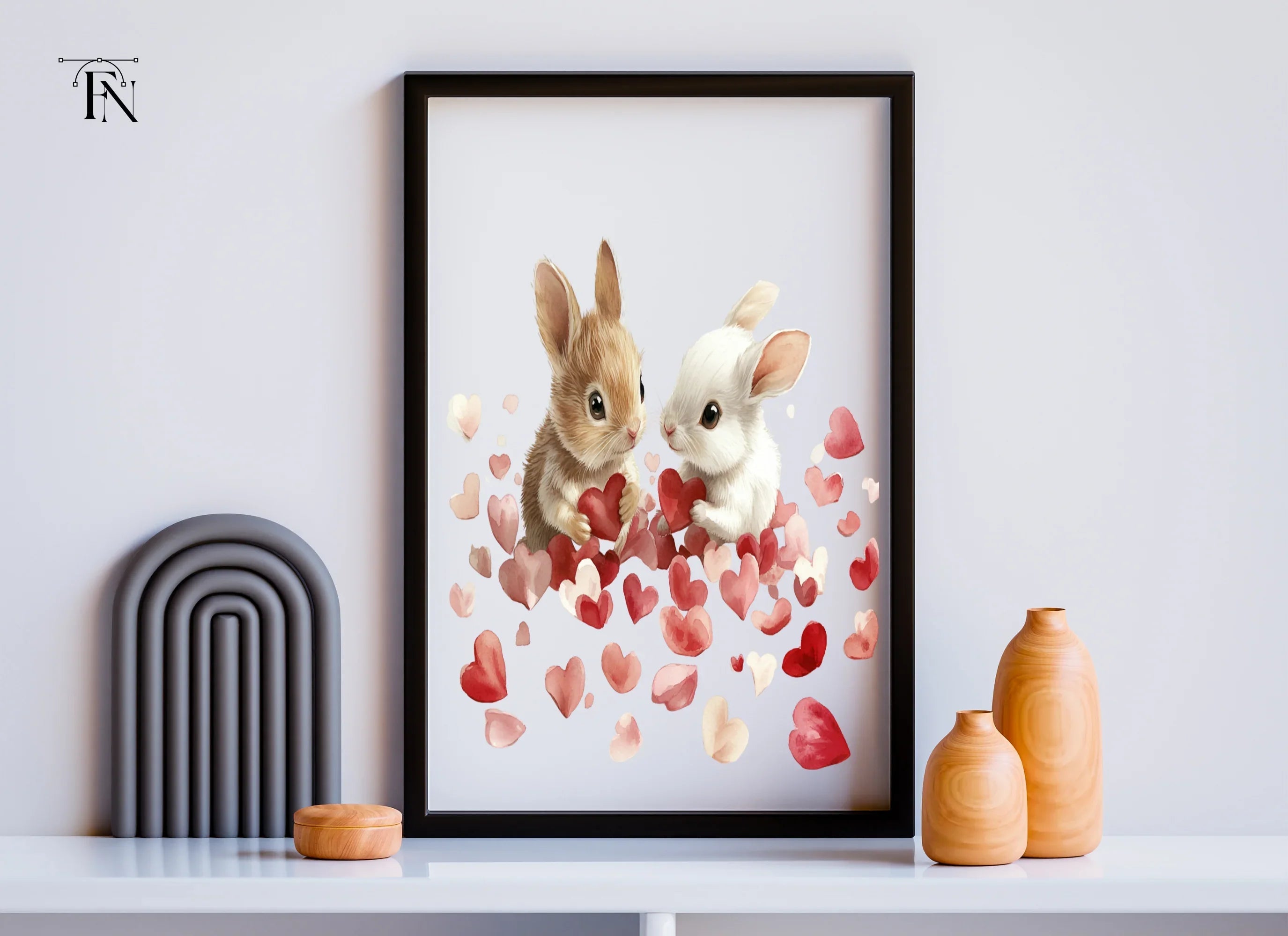 Cute Bunny Love Clipart Bundle