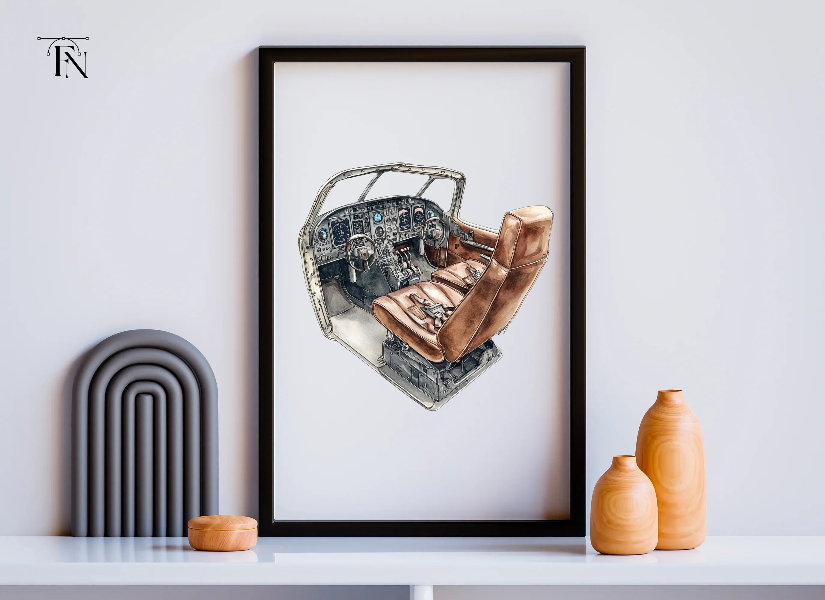 Vintage Airplane Cockpit Clipart Bundle