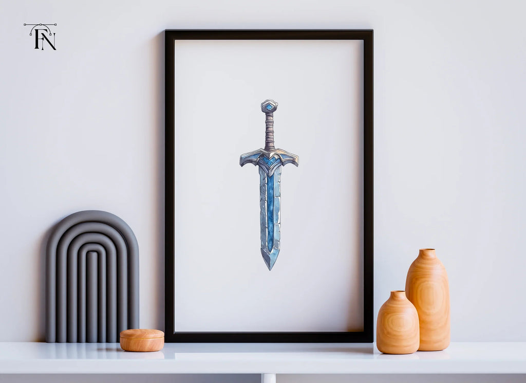 Fantasy Ice Sword Clipart Bundle