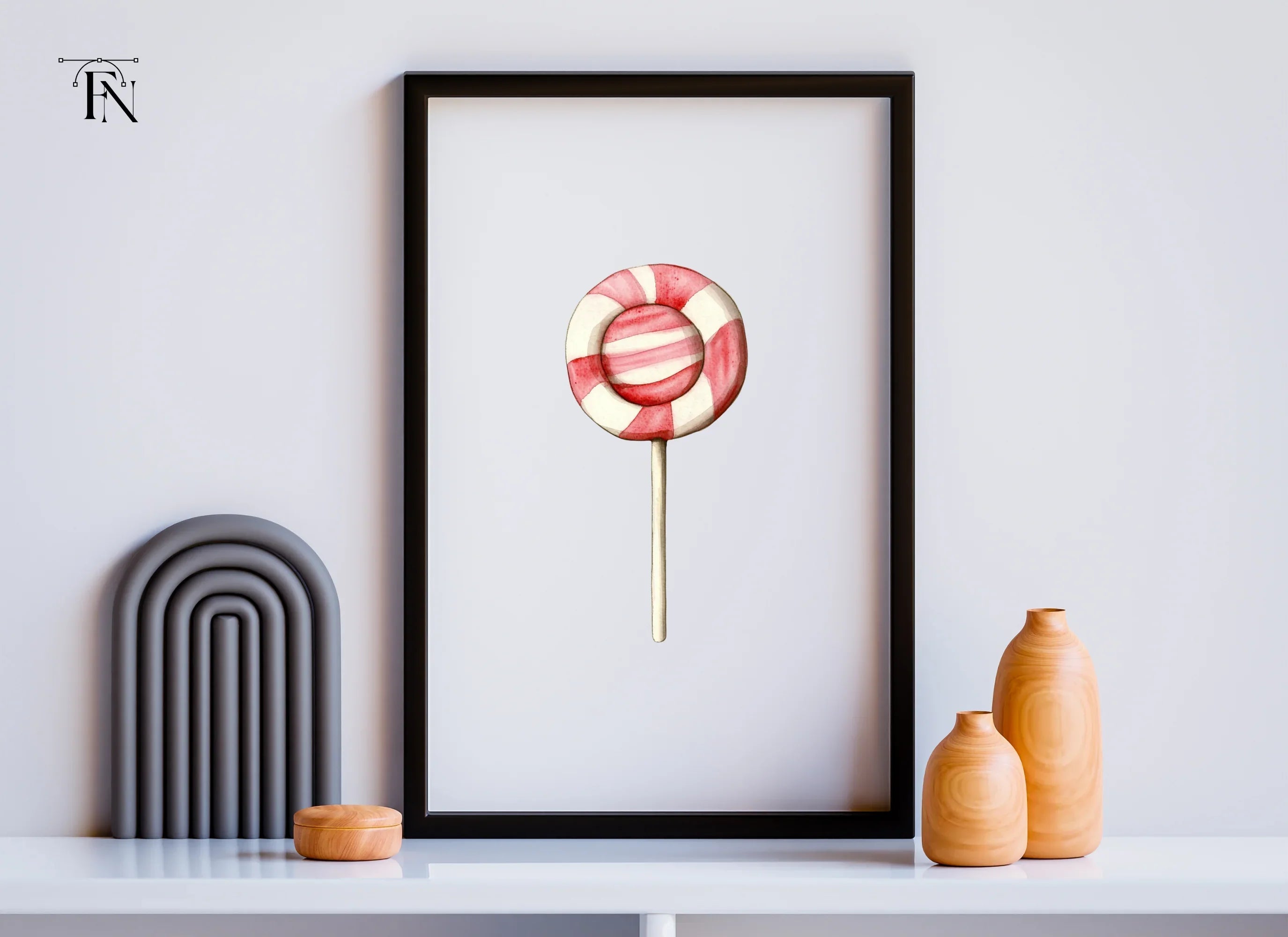 Round Striped Lollipop Clipart Bundle