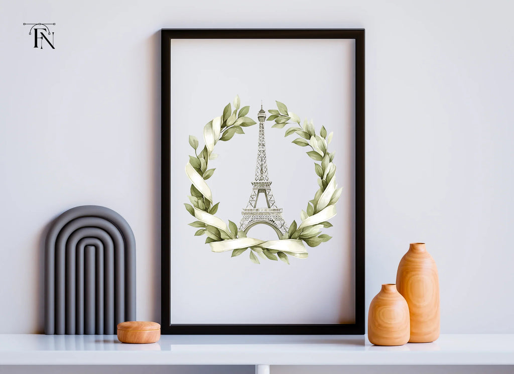 Eiffel Tower Wreath Clipart Bundle