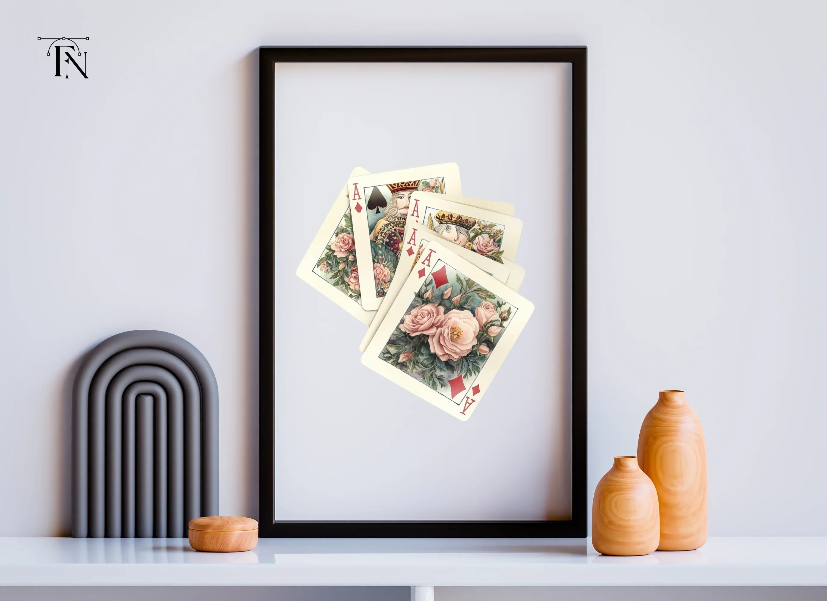 Floral Ace Playing Cards Clipart Bundle