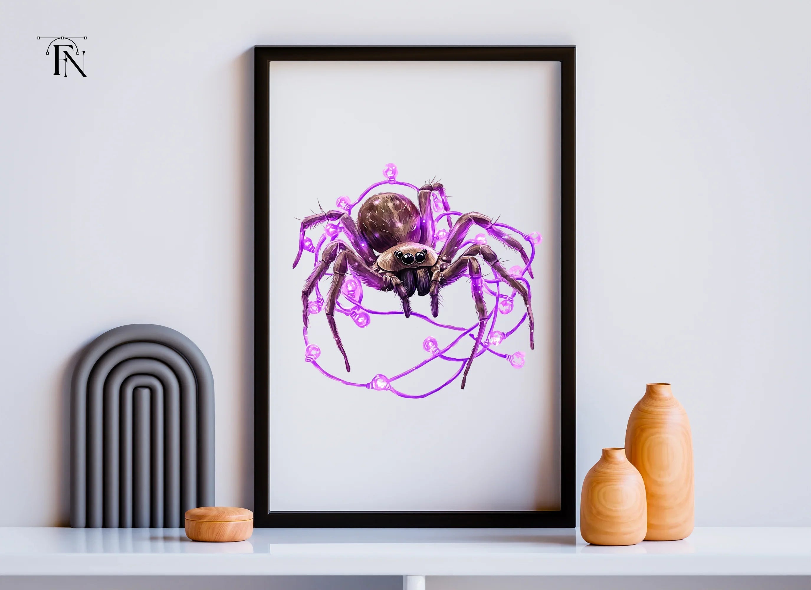 Jumping Spider with Purple Lights Clipart Bundle