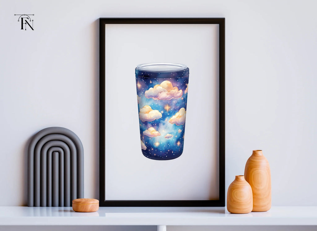 Starry Night Clouds Tumbler Clipart Bundle