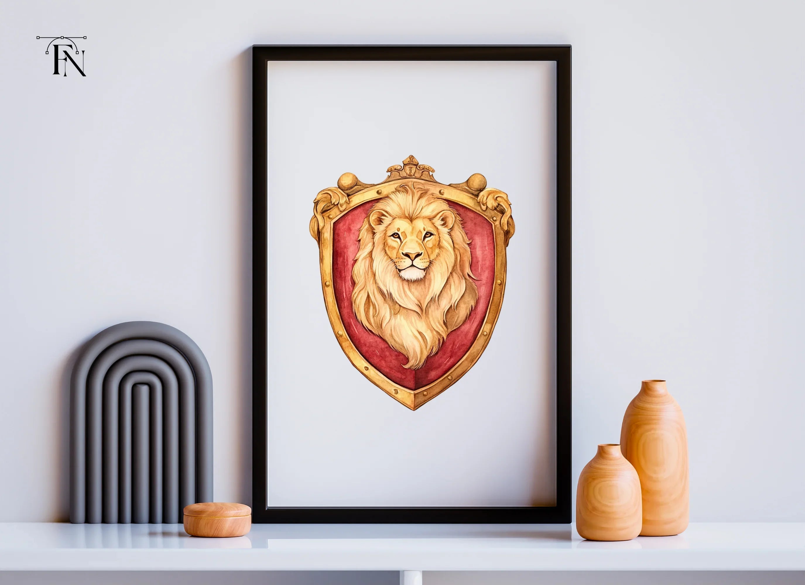 Golden Lion Crests Clipart Bundle
