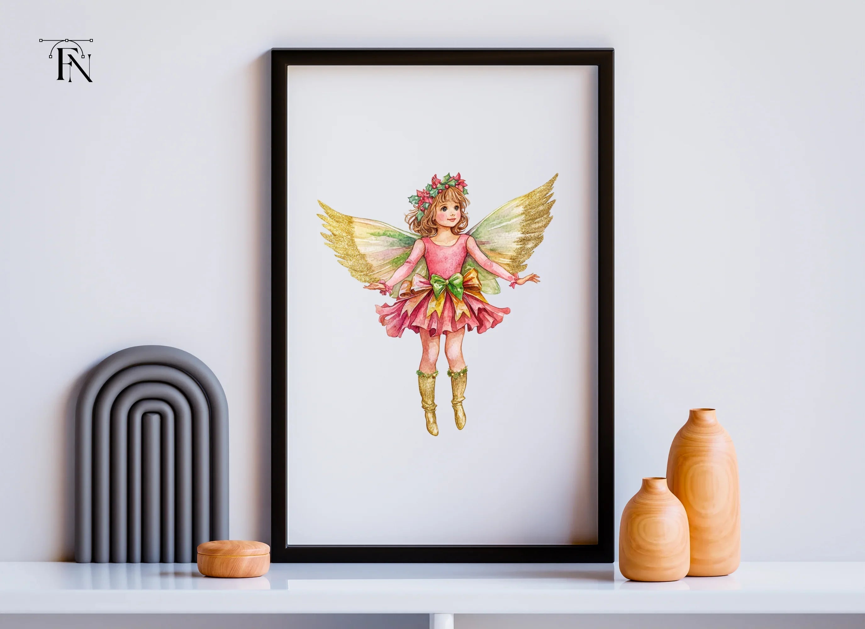 Elegant Christmas Fairy Clipart Bundle