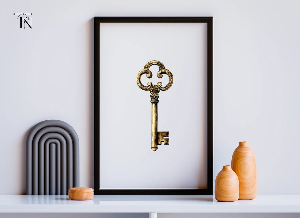 Ornate Golden Skeleton Key Clipart Bundle