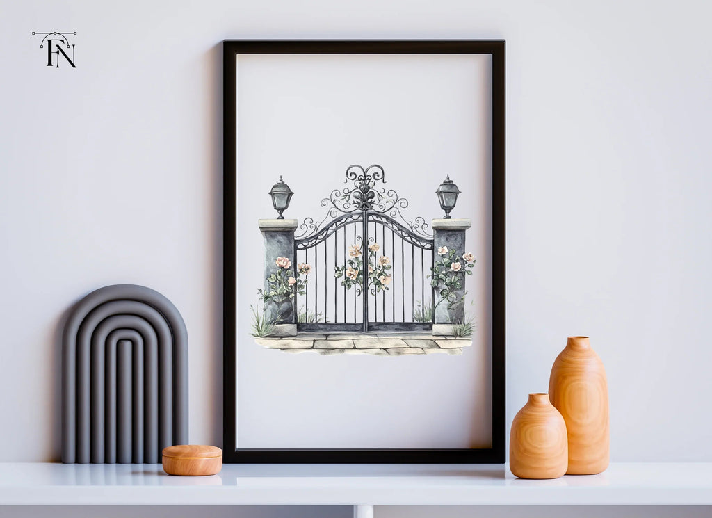Elegant Wrought Iron Gate Clipart Bundle