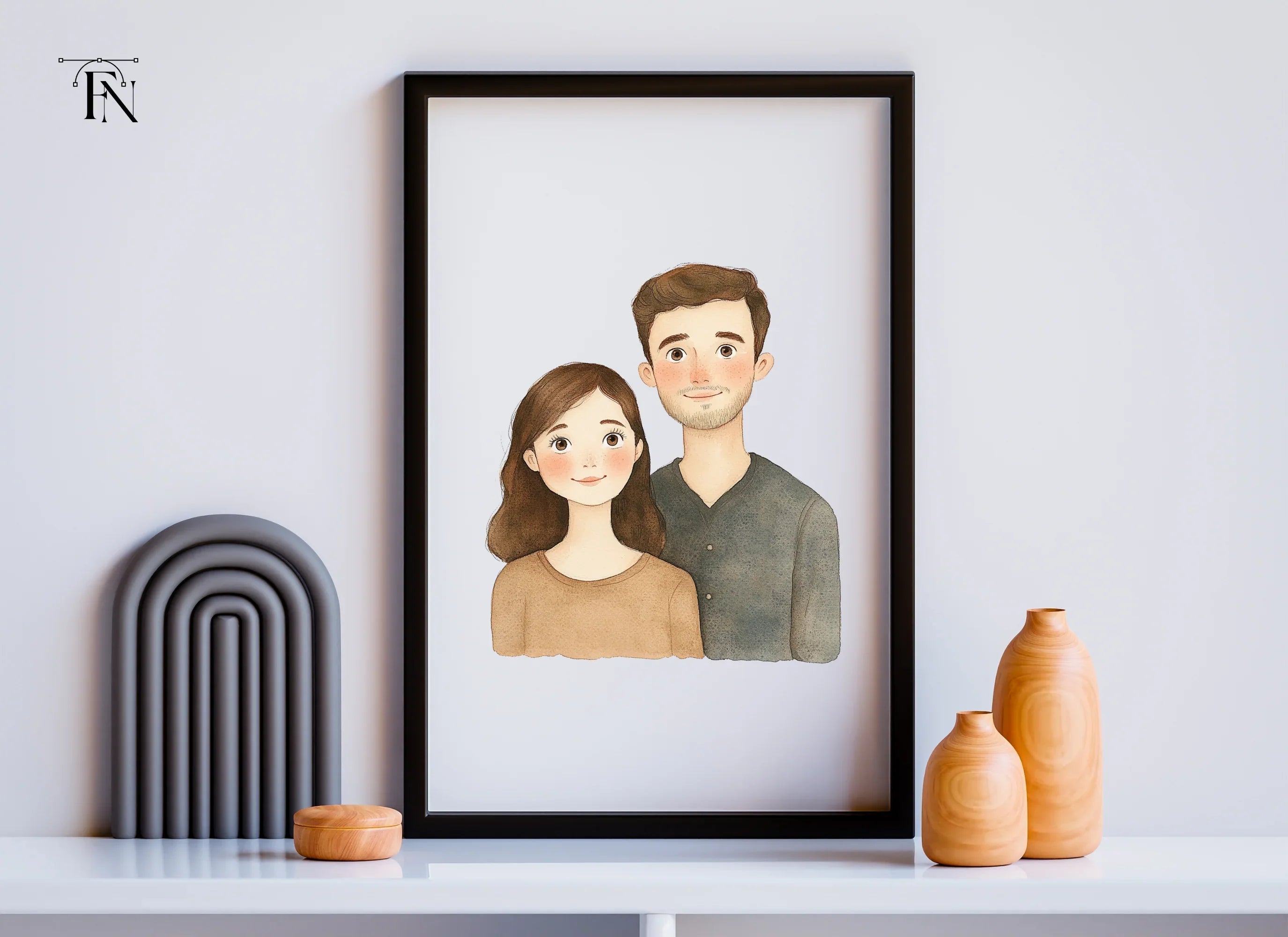 Charming Young Couple Portrait Clipart Bundle