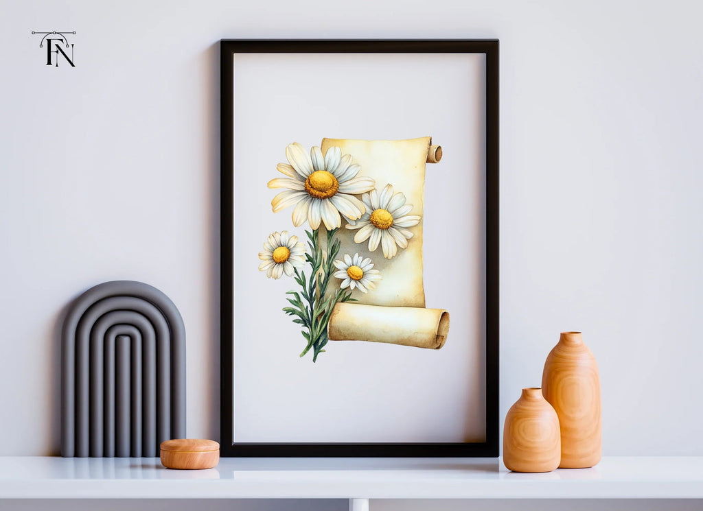 Daisy Scroll Clipart Bundle