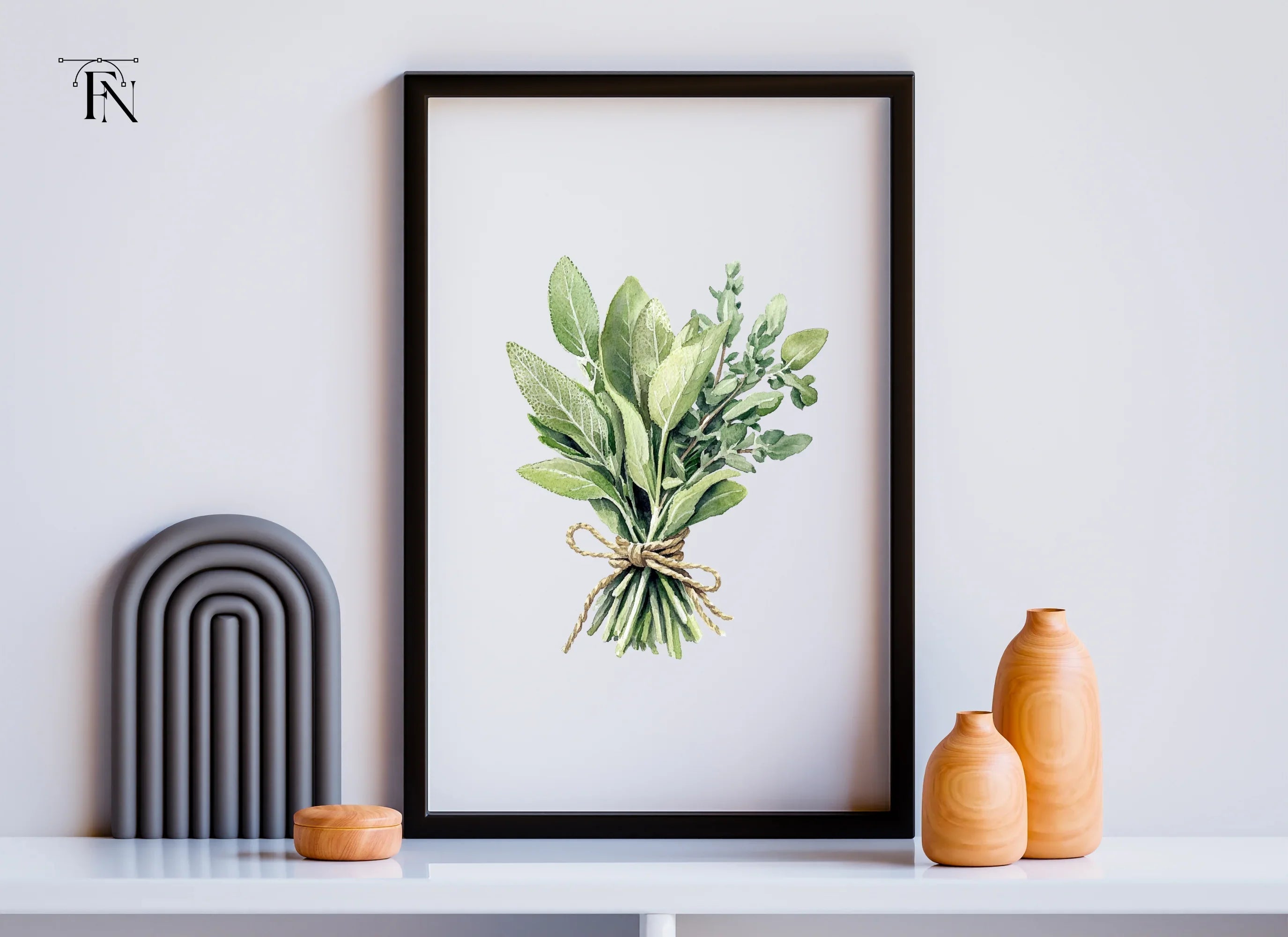 Fresh Herb Bouquets Clipart Bundle