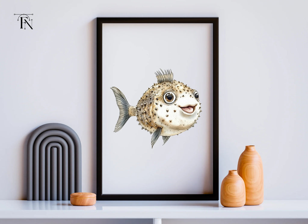 Cute Spiky Pufferfish Clipart Bundle
