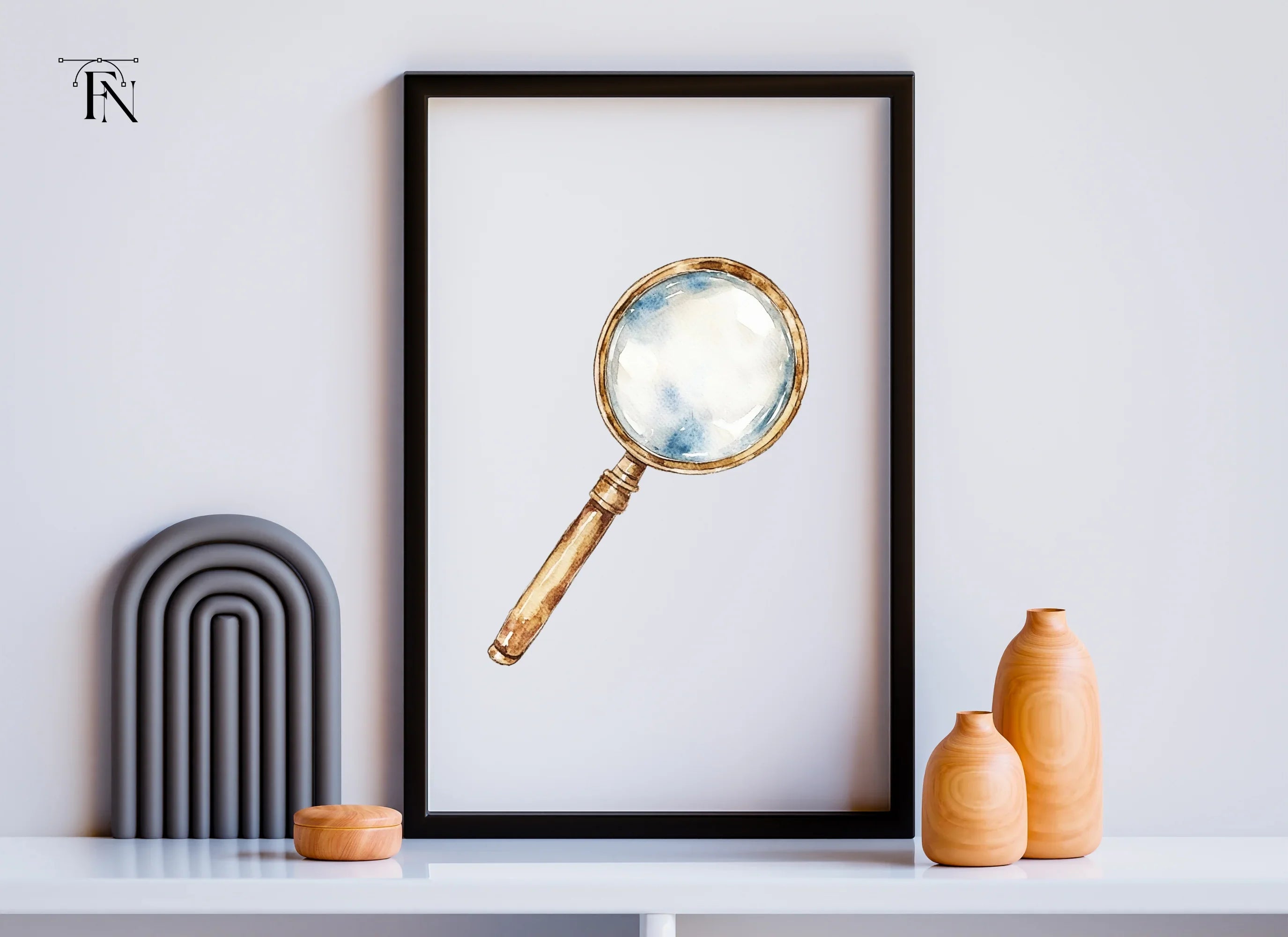 Vintage Magnifying Glass Clipart Bundle