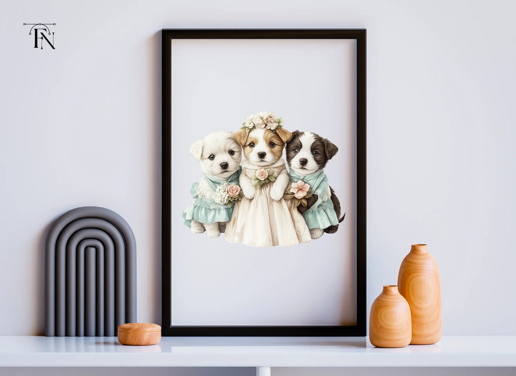 Adorable Puppy Wedding Clipart Bundle