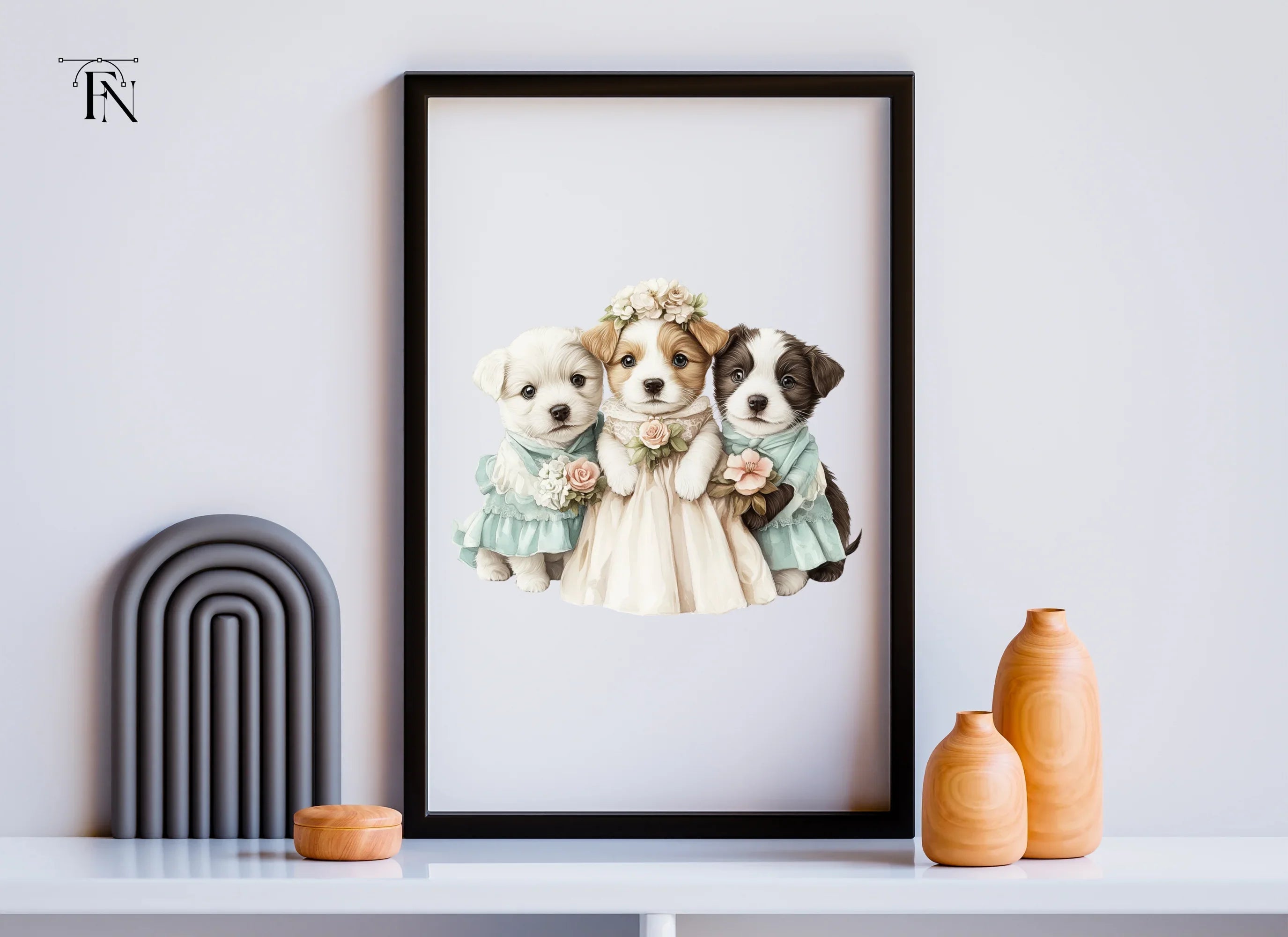 Adorable Puppy Wedding Clipart Bundle