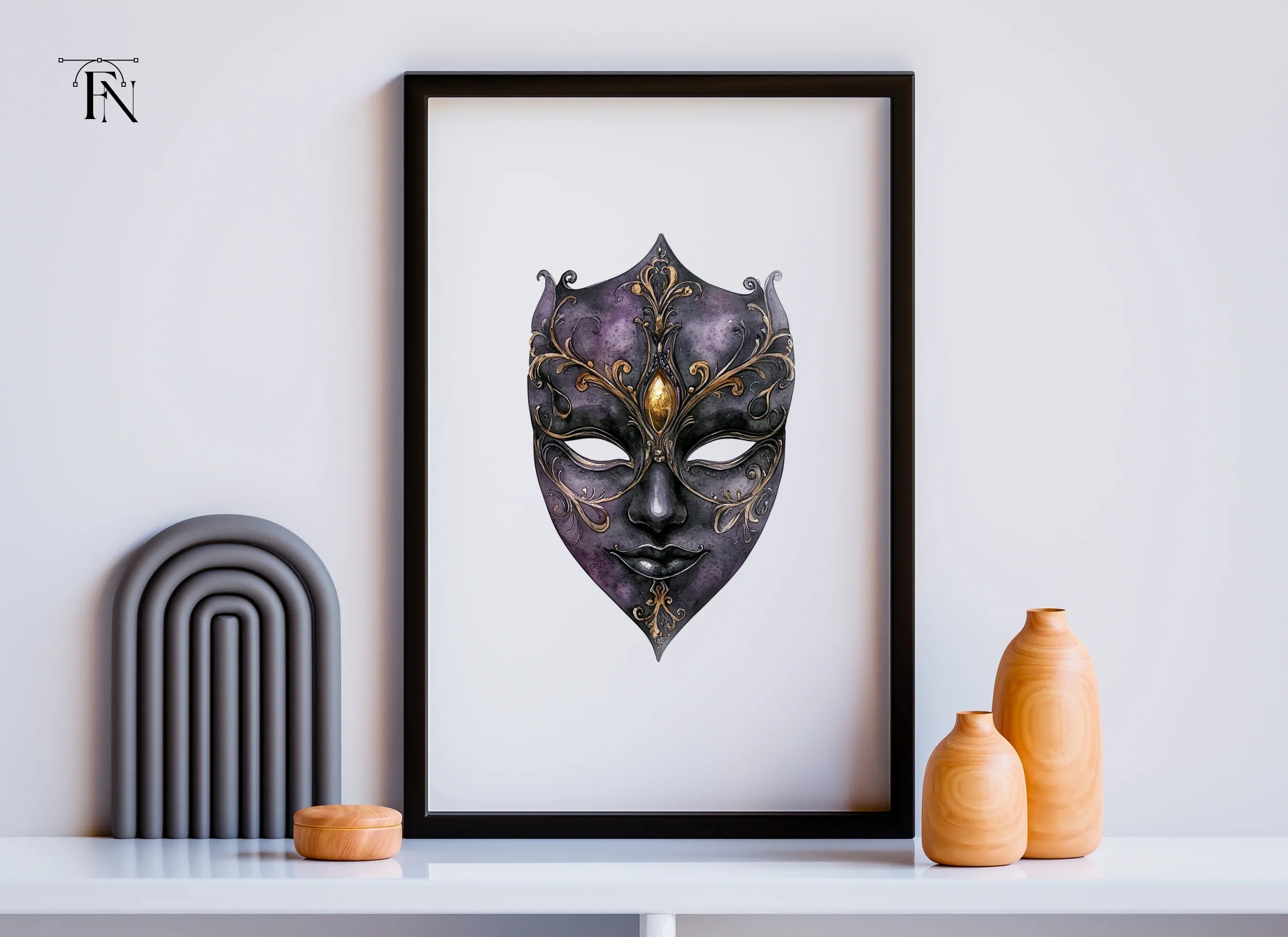 Elegant Venetian Masquerade Masks Clipart Bundle