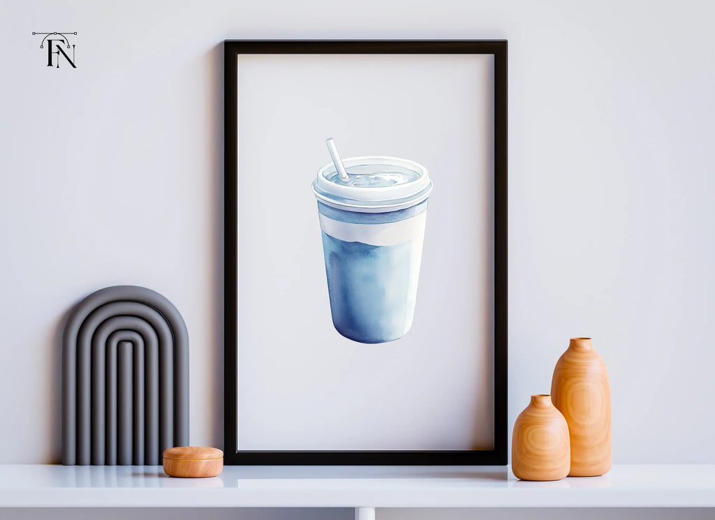 Blue Smoothie Cup Clipart Bundle