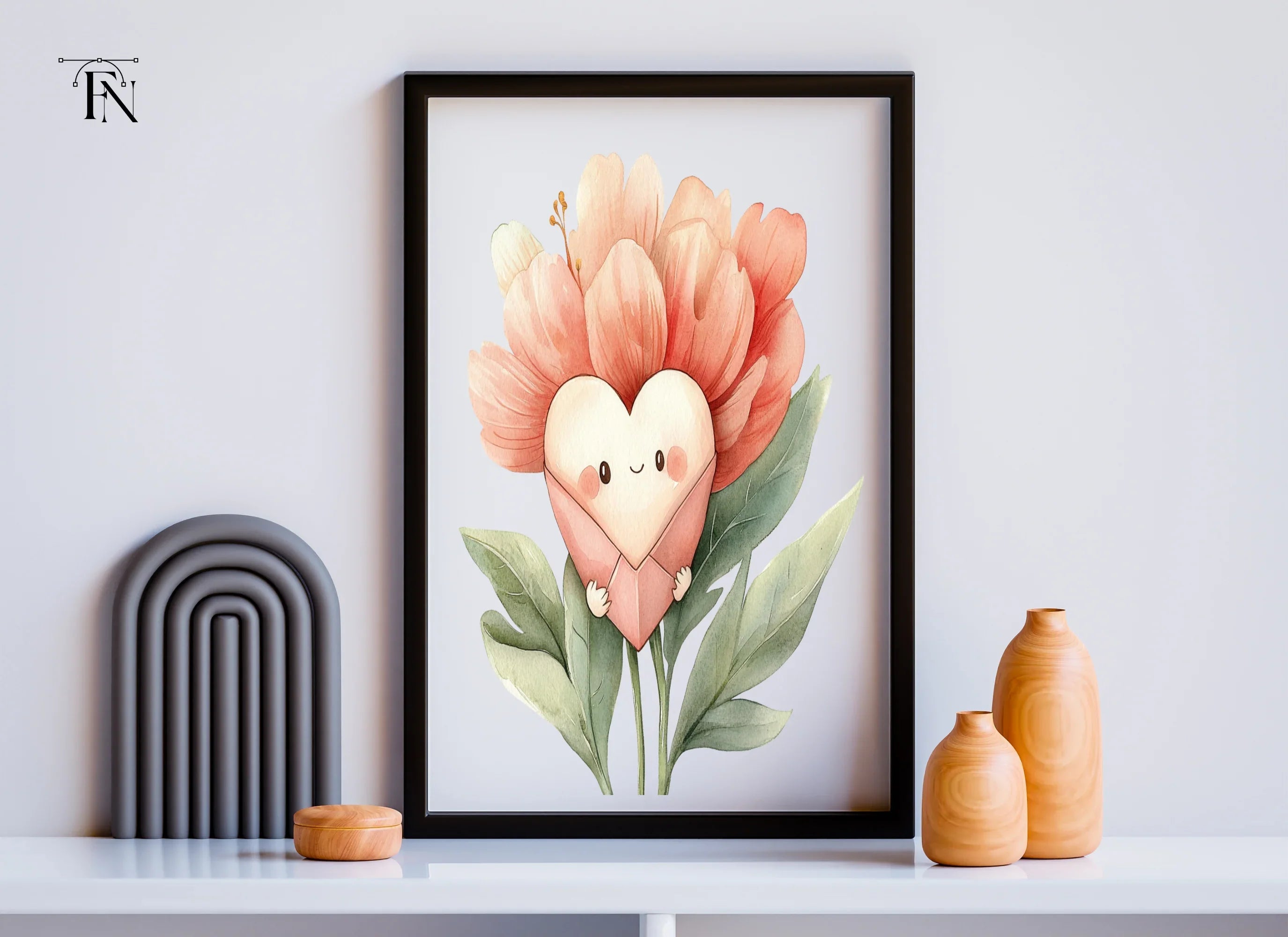 Floral Heart Characters Clipart Bundle