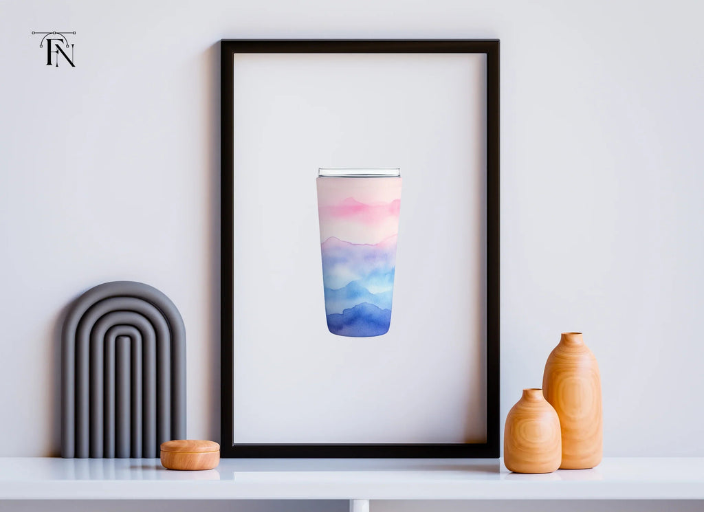 Pink and Blue Tumbler Clipart Bundle