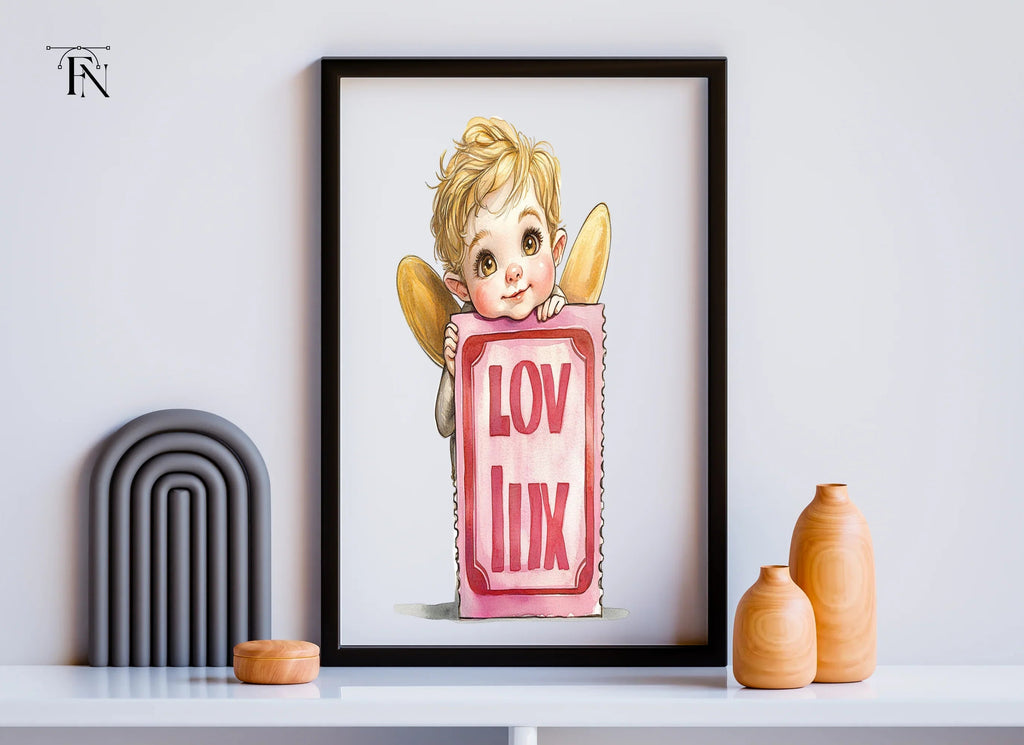 Cute Cupid Angels Love Signs Clipart Bundle