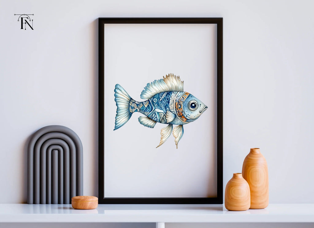 Decorative Blue Fish Clipart Bundle