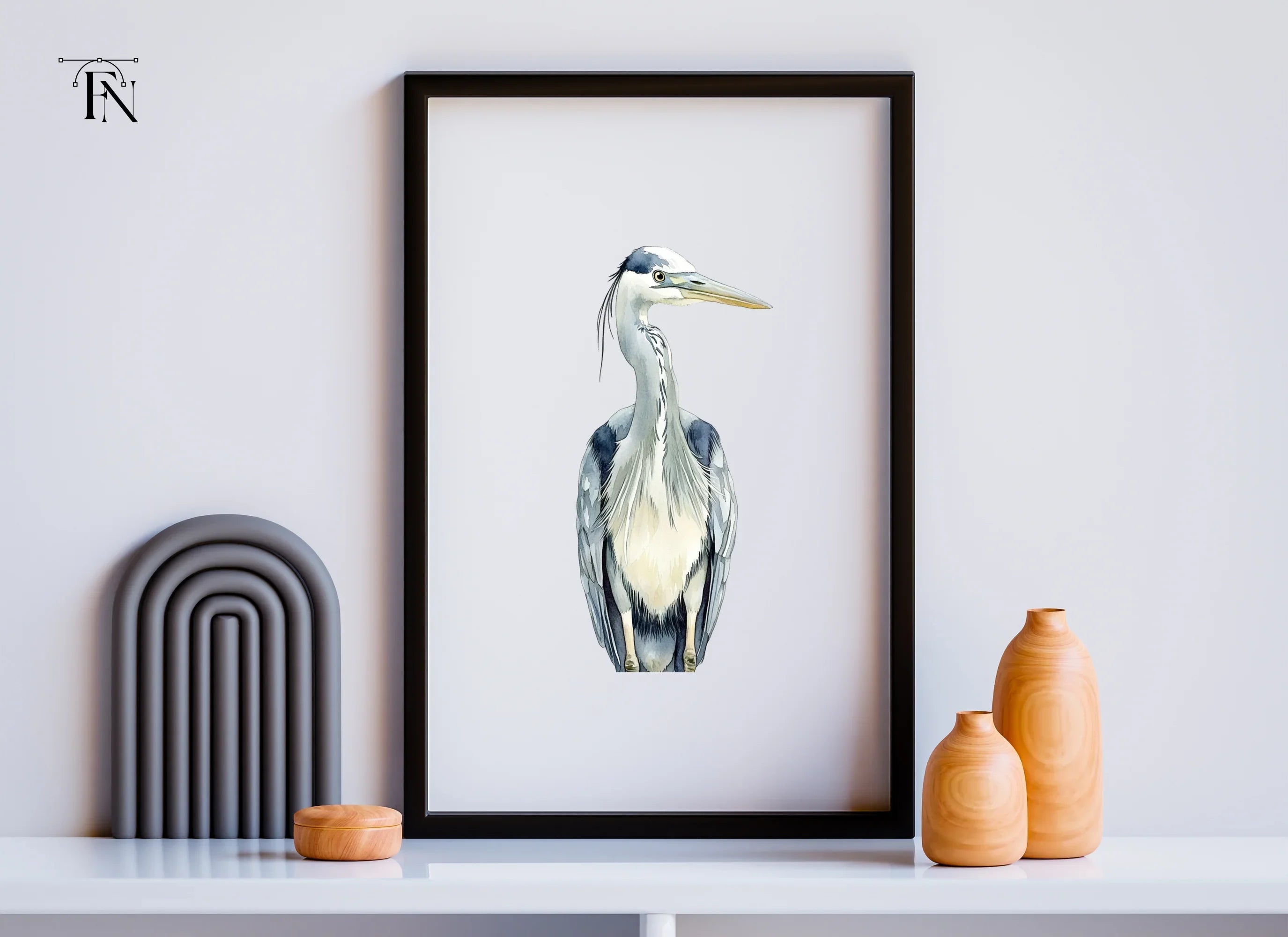Front Facing Heron Clipart Bundle