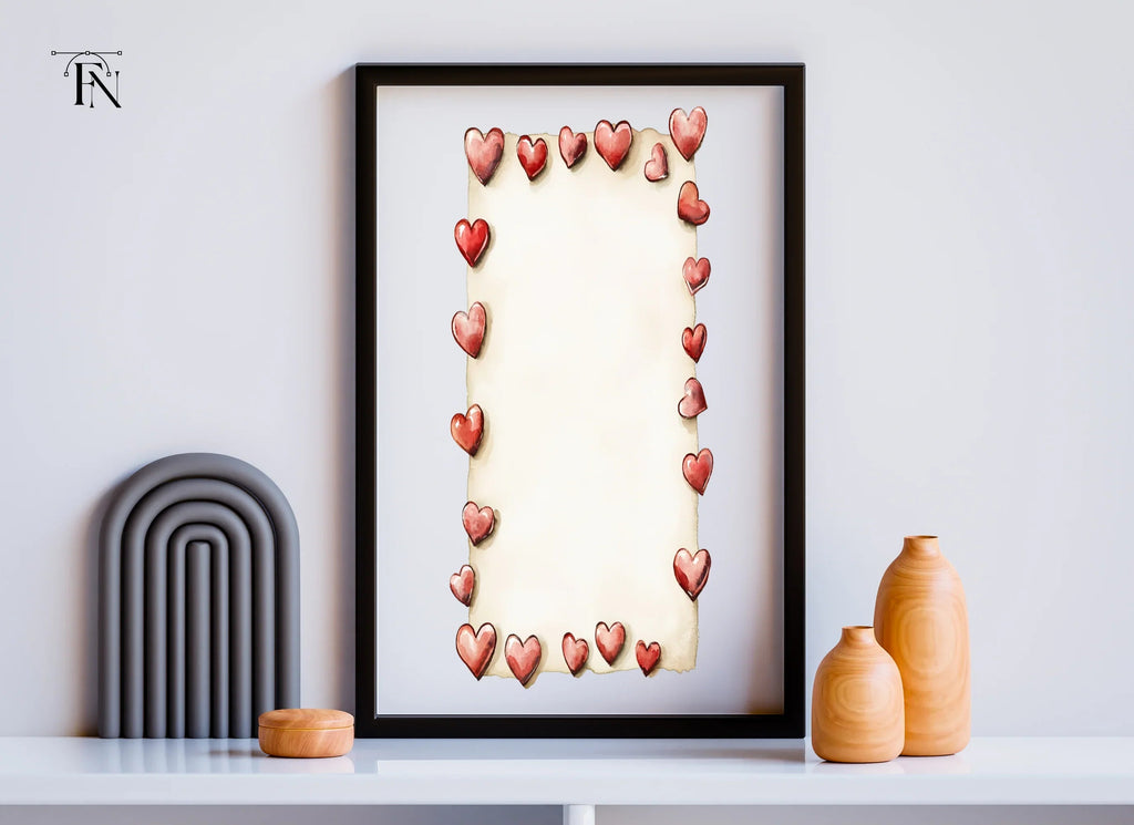 Romantic Heart Border Clipart Bundle