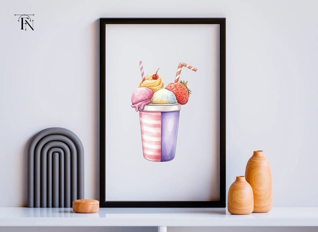 Ice Cream Milkshake Clipart Bundle
