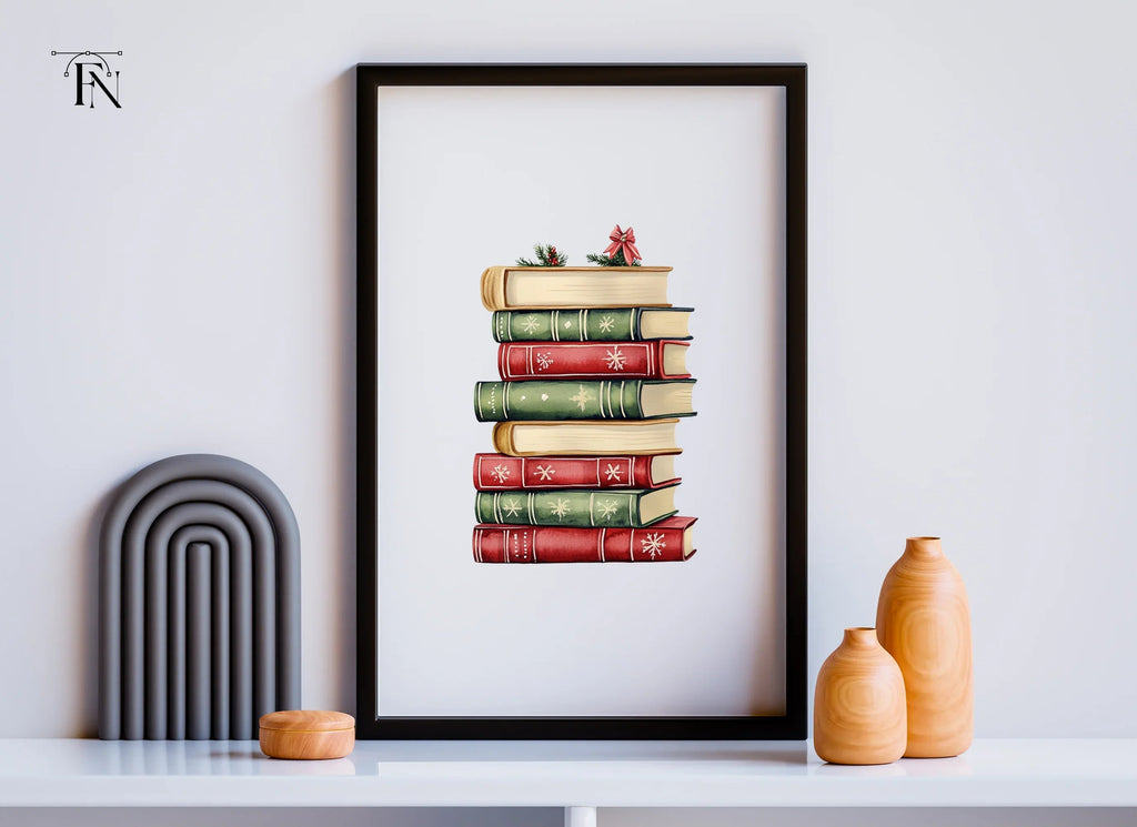Christmas Books Stack Clipart Bundle