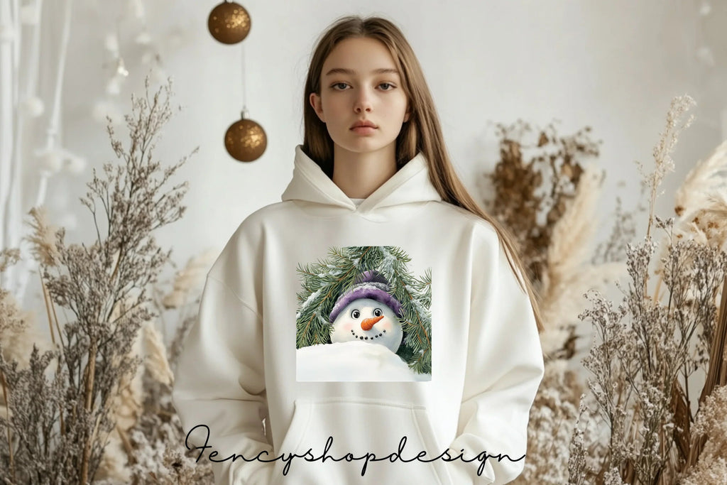 Cute Snowman with Purple Hat Clipart Bundle