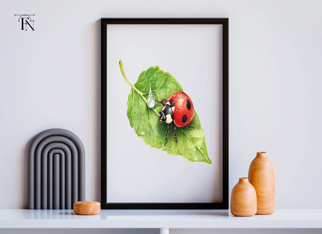 Ladybug on Leaf Clipart Bundle
