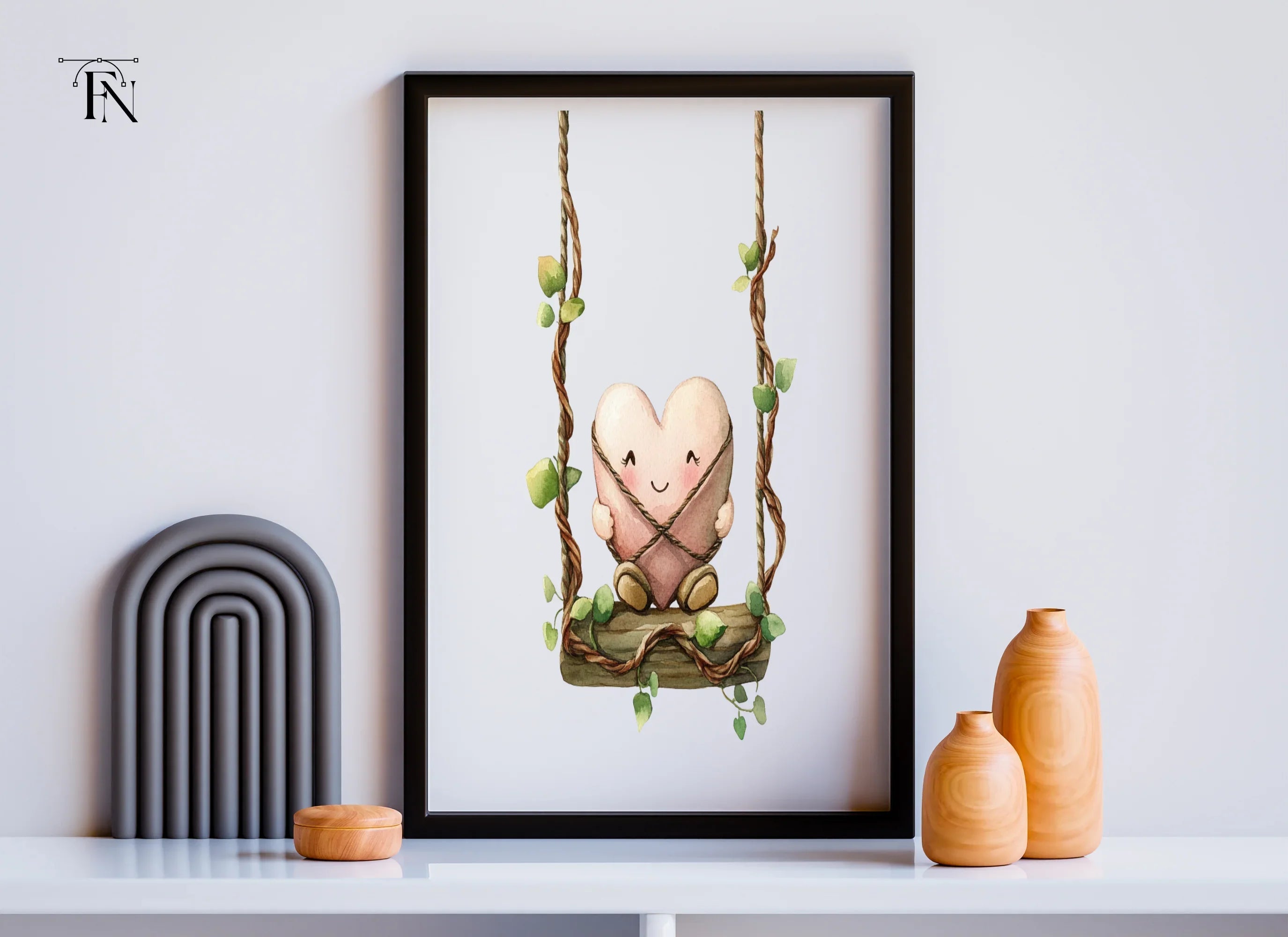 Cute Heart Swings Clipart Bundle