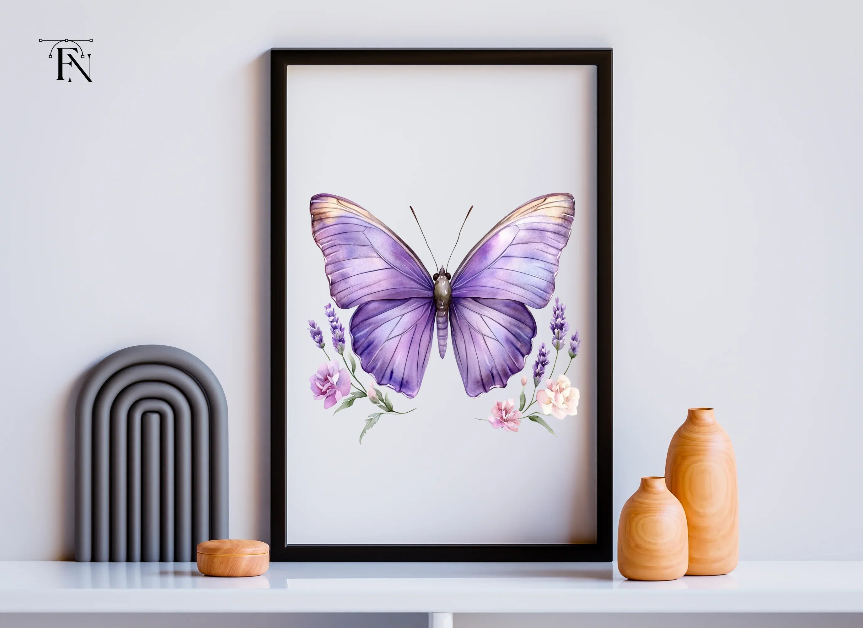 Purple Butterfly and Lavender Clipart Bundle