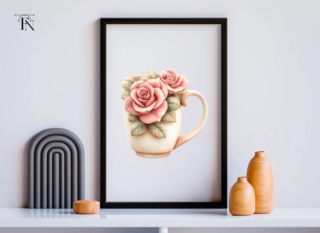 Elegant Pink Rose Clipart Bundle