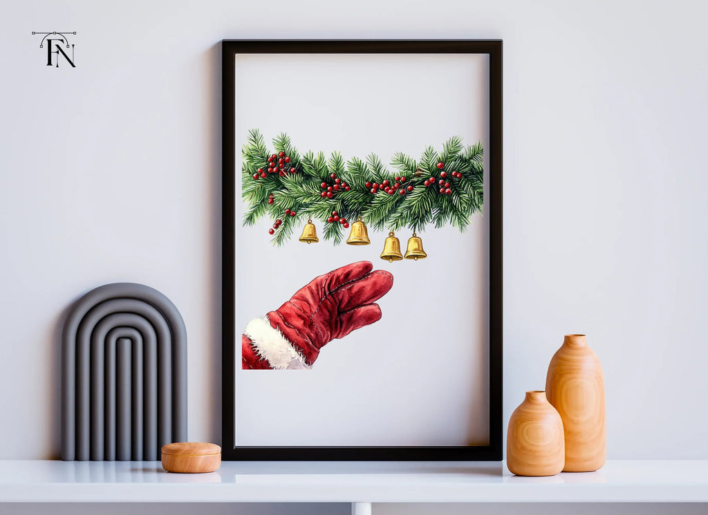 Christmas Garland Santa Hands Clipart Bundle