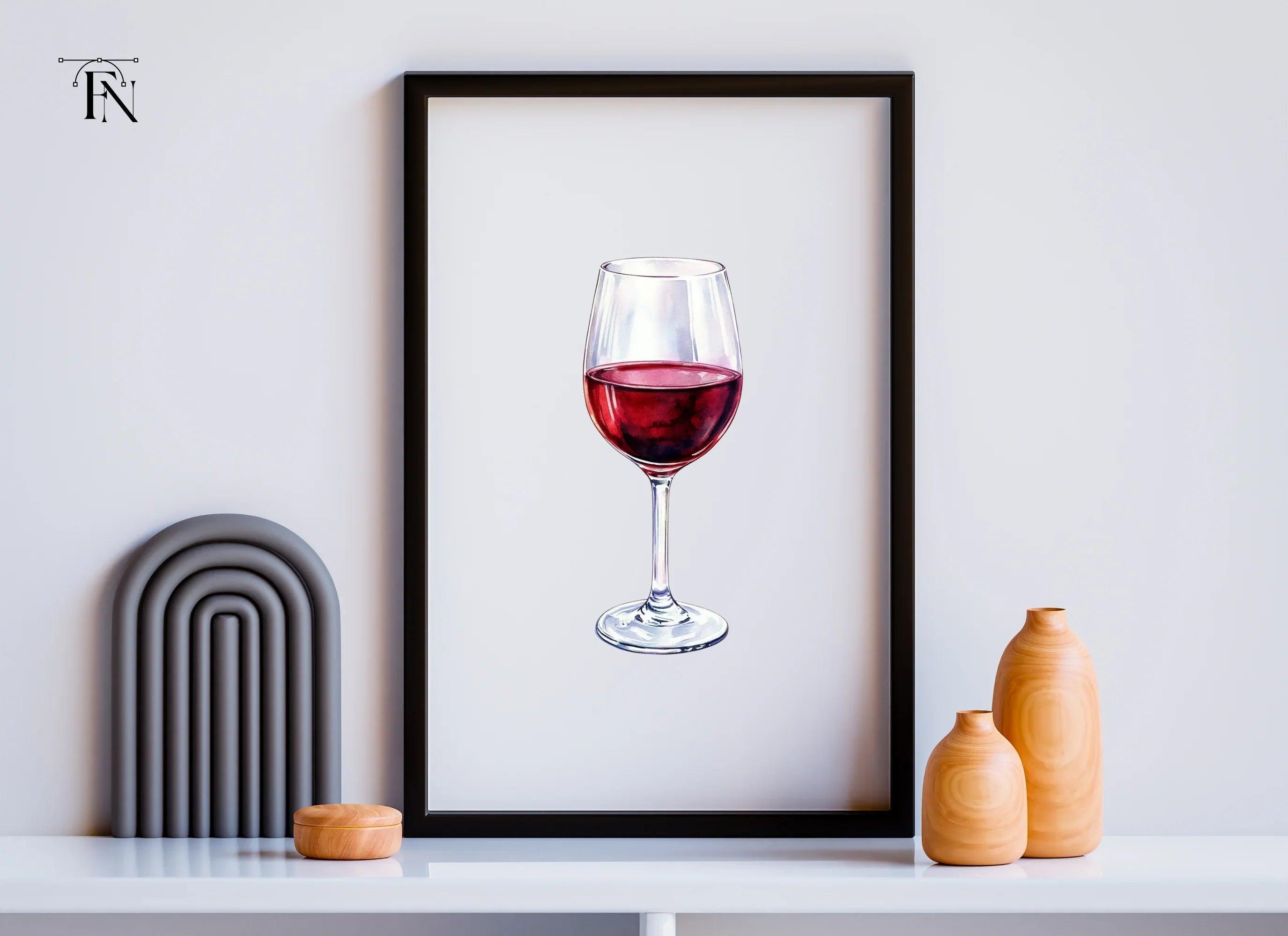 Red Wine Glass Clipart Bundle